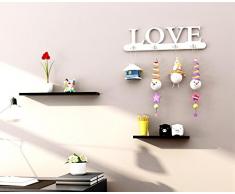 Après porte Porte-manteau mural patères MDF / panneaux de fibres cintre amour 60CM cintres de mur de la chambre , white