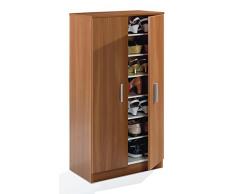 Furniturefactor Alfy Armoire à chaussures Marron noyer