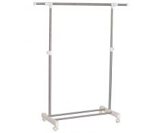 WOLTU SR0002-1 Portemanteau,Vêtements télescopiques rack sur roues,porte-manteau,161x43x161cm,Blanc