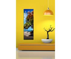 Porte-manteau mural avec design rêve du monde G458 40 x 125 cm Porte-manteau mural surréaliste Arbre plage