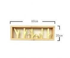 Cintre multifonction en bois massif haut de gamme Porte-manteau Branches D'arbre Crochet De Suspension Porte-gobelets Décoratifs Pour Chambre À Coucher Perruque de finition naturelle