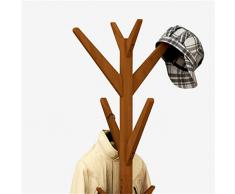 Capacité d'appui élevée Porte-manteau de sol, crochet de bois massif étagère de chapeau Type d'arbre Caballe de chambre, (Brown / 44 * 60 * H175cm) Qualité supérieure