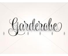 I-love-Wandtattoo Sticker mural 11554 Sticker patère avec crochets porte-manteau ", argent, 80x24cm - Haken 3 Silber