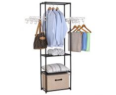 WOLTU SR0027-a Penderie à vêtement ,Portant à vêtements Porte-manteau vêtements rack, 55x28,5x175cm,Noir