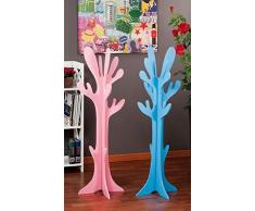 Txt porte-manteau arbre en bois coloré, Rose ou bleu clair 120H cm