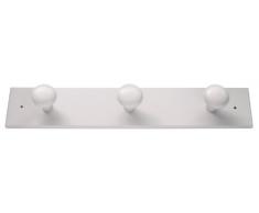 Valdomo 133/02 Porte-manteau mural, bois, blanc, 39 cm x 6 cm x 6,8 cm