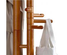 Porte-manteau en tôle Double barre, caoutchouc Crochet en bois massif Porte-chapeaux Type d'arbre Caballe de chambre, D40 * H187cm