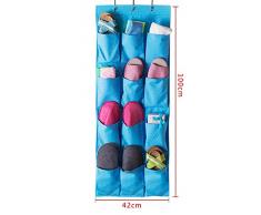 buwico multicouches 12 poches Organiseur à chaussures Placard espace de porte Support suspendu salle de support de rangement mural sac portable tissu Oxford sac de rangement avec crochet