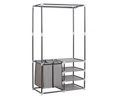 WOLTU SR0029-1 Penderie à vêtement ,Portant à vêtements Porte-manteau vêtements rack,87x44,5x158cm,Gris
