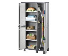 Allibert 225209 Basic Line Armoire haute à chaussures avec portes Louvre