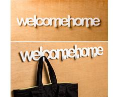Balvi - Porte-manteau mural Welcome home blanc métal