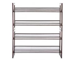 LANGRIA Étagère a Chaussures Métallique 4 Tablettes, Capacité 16 Paires, Meuble Rangement Entrée Maison, Chambre, Foyer (Bronze)