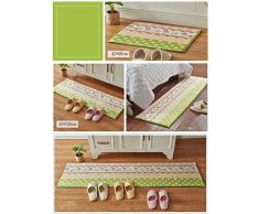 2 pièces, style doux, Impression environnementale et la teinture, de haute qualité en daim Absorbent antidérapante Mats long tapis de cuisine, 45 * 120cm ( couleur : B , taille : 45*120cm )