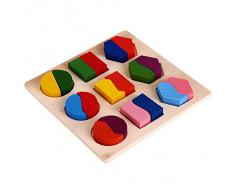 Dcolor Puzzle Jouet Jeux Casse-tete Educatif en Bois pour Bebe Enfant