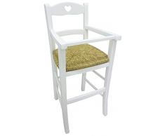 Chaise haute chaise haute bébé bois avec protection Blanc