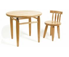 Jouetprive-Table ronde en bois natuel pour enfant Clifton