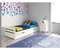 Lit gigogne Elena Blanc 90X190 pin massif