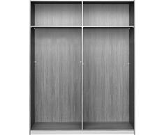 CS Schmalmöbel 75.074.074/40 Armoire à portes coulissantes Bois Chêne Argenté 42 x 120 x 193 cm