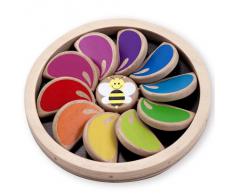 Jouet d'éveil en bois 10 pétales de fleurs qui changent de couleurs Bébé 9 mois+