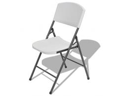VidaXL 4 x Chaise de jardin Chaise pliante chaise de camping pliable Banquet Chaise Meubles de jardin haute densité