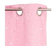 Rideau occultant rose clair étoilé pour chambre enfant