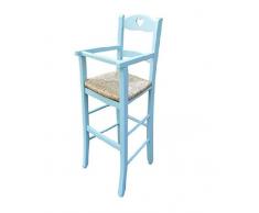 Chaise haute chaise haute bébé bois avec protection couleur bleu