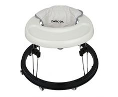Fascol - Trotteur Bébé Ronde pour Apprendre à Marcher Pliable et Réglable en Hauteur (40-42-44cm) - Blanc