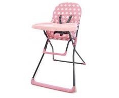 Chaise haute pliante Baby Fox collection 'Etoiles' - Rose