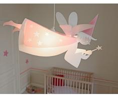 R&M Coudert Lampe de Plafond Suspension Chambre Enfant Fee Blanc et Rose