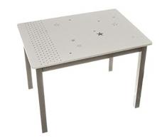Table en bois pour enfant Taupe et blanche, L 77 x L 55 x H 48 cm -PEGANE-