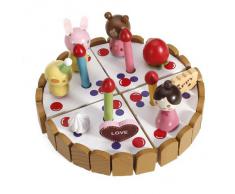 Dcolor Jeux de Simulation en Bois Gateau d'anniversaire Jouets
