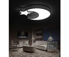 GQLB Les chambres lumière plafonnier créative WLED 24 lustre lampe chambre d'enfant 3 étoiles lune 500*100M, couleurs libres
