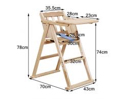 LI JING SHOP - Plateau de style européen Chaise de table à manger en bois massif en bois massif Multifonction Fichier réglable bébé Selle ( Couleur : #-003 )