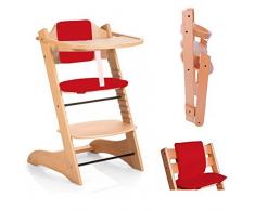 Star Ibaby Evo Chaise haute pliante évolutive, Rouge