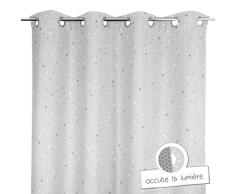Rideau occultant gris étoilé pour chambre enfant