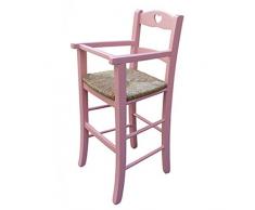 Chaise haute chaise haute bébé bois avec protection couleur rose