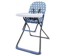 Chaise haute pliante Baby Fox collection 'Etoiles' - Bleu