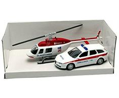 Mondo Motors - 57004ambulanza - Véhicule Miniature - Modèle À L'échelle - Alfa-romeo 159 Sw Avec Hélicoptère - Ambulanza - Echelle 1/43