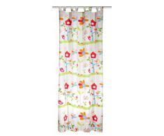 Albani 269006, double rideau tamisant prêt à poser pour chambre d'enfants, motifs fleurs et oiseaux, 245x135 cm (HxL)