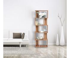 Mobili Rebecca® Bibliotheque Etagere de Rangement 5Etagères Bois Marron Style Moderne Chambre Enfant Living (Cod. RE4790)