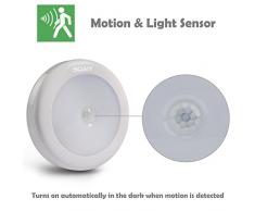 SOAIY 3pcs Veilleuse Lampe Autocollante LED de 0,3W Automatique avec Capteur de Mouvement Physique Alimenté par Piles pour Chambre d’Enfant / Toilette / Entrée / Escalier / Couloir / Passage / Penderie / Placard / Étagère