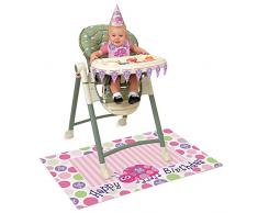 Unique Party - 40415 - Kit de Décoration de Chaise Haute 1er Anniversaire Coccinelle - Rose