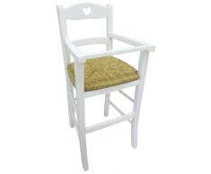 Chaise haute siège Chaise-Chaise haute bébé luxe en bois Blanc