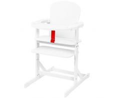 Infantastic - Chaise haute pour bébé en bois de pin robuste Blanche ? l/H/P : env. 57,5/102/76 cm - COLORIS AU CHOI