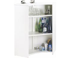 Simmob VISIO096BL500 NEW YORK MEUBLE BAR COMPTOIR BLANC 44,9 x 96,7 x 104,8 cm