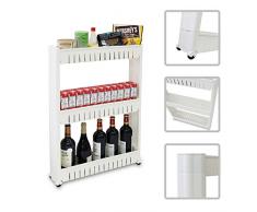 Étagère sur roulettes pour cuisine ou Salle de bain - Chariot meuble de rangement 3 compartiments