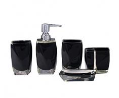 Bellabrunnen Accessoires de Salle de Bain Set de finition en Acrylique cristal de luxe Décoration Holder Tumbler Noir