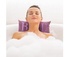 Relaxdays 10019241 Oreiller de Détente pour Baignoire Polyester Violet 12 x 37 x 18 cm