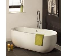 Baignoire Îlot Ovale Monobloc - Design Moderne et Elégant - Acrylique Blanc 5mm - Contenance 195L - Garantie 2 ans