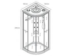 Aqua Plus SACHCABVENIS Venise 1/4 C 90 Cabine de douche hydro Gris